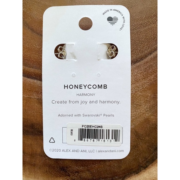 NWT Alex and Ani Honeycomb Huggie Hoop Earrings - Picture 8 of 8